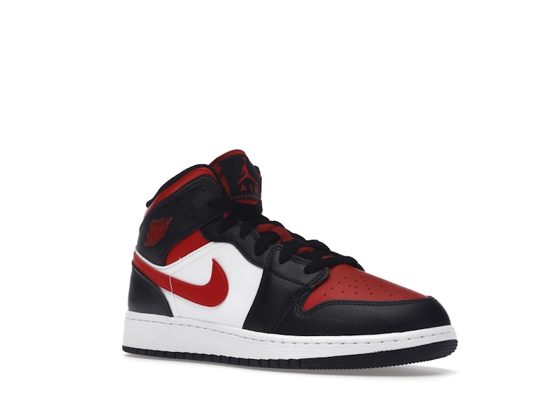 Air Jordan 1 Mid Black Fire Red (GS)