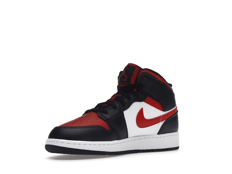 Air Jordan 1 Mid Black Fire Red (GS)